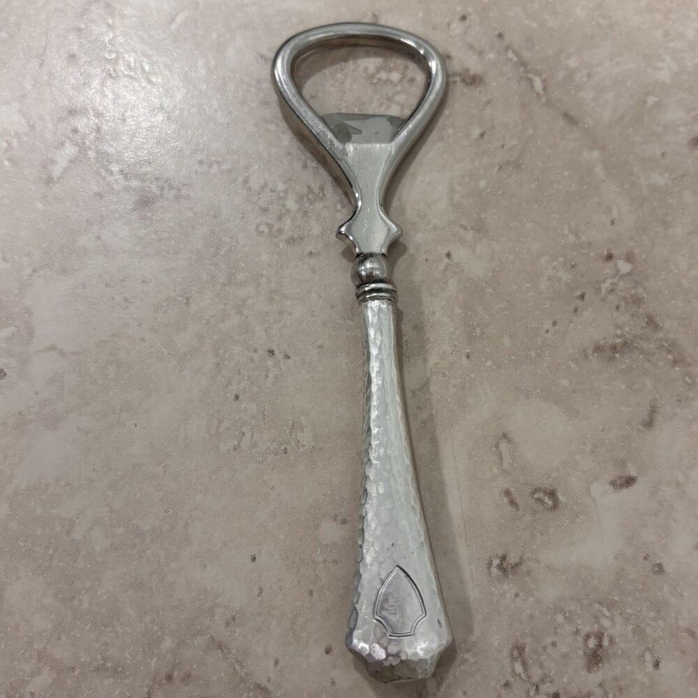 Webster Sterling Silver Handle Bottle Opener Hammered Silver Ready For Monogram